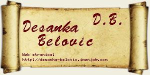 Desanka Belović vizit kartica